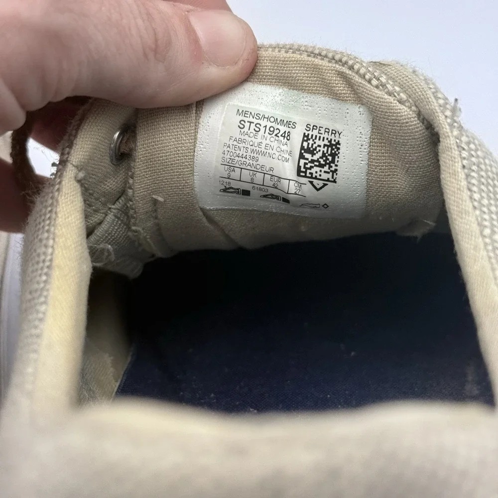 Sperry Top-Sider Tan Woven Canvas Sneakers Mens Size‎ 9 Casual Boat Shoes